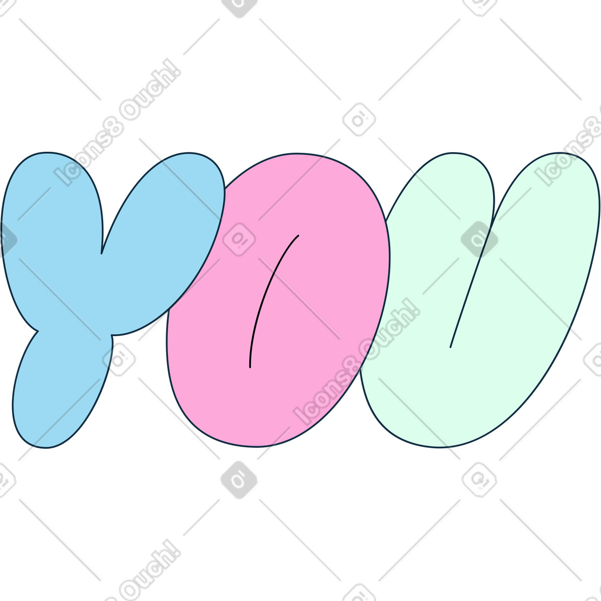 Dich beschriften-Illustration im Bubble gum-Stil als Download in PNG, SVG