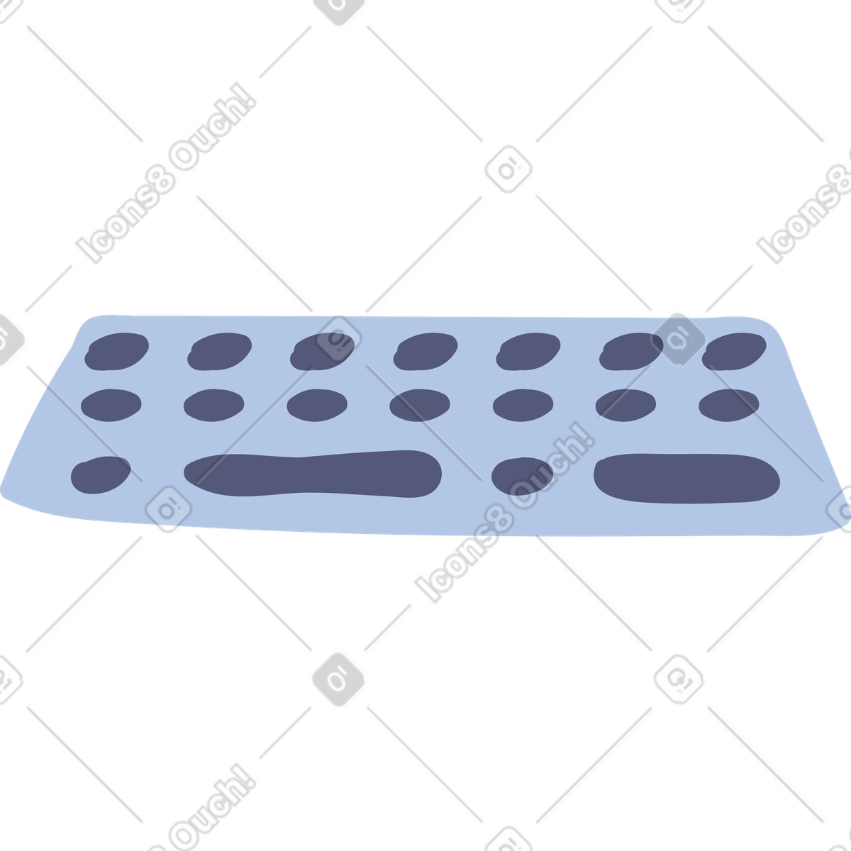 Computer keyboard illustration in Pluto style download in PNG, SVG