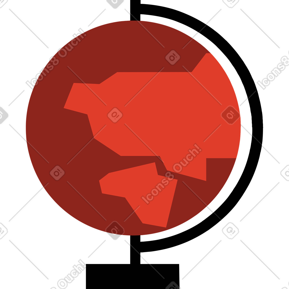 Globo illustrazione in stile Burgundy scarica in PNG, SVG