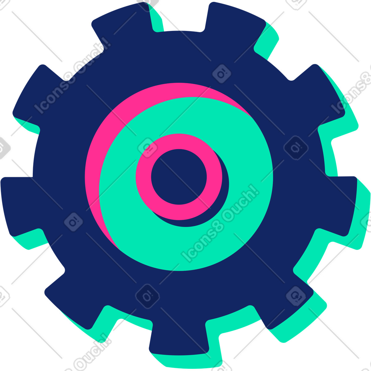 Illustration Engrenages dans le style Cyborg à télécharger aux formats PNG, SVG