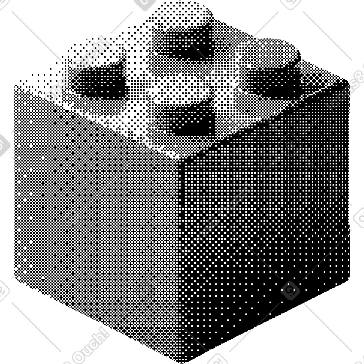 Lego cube illustration in Bitmap style download in PNG, SVG