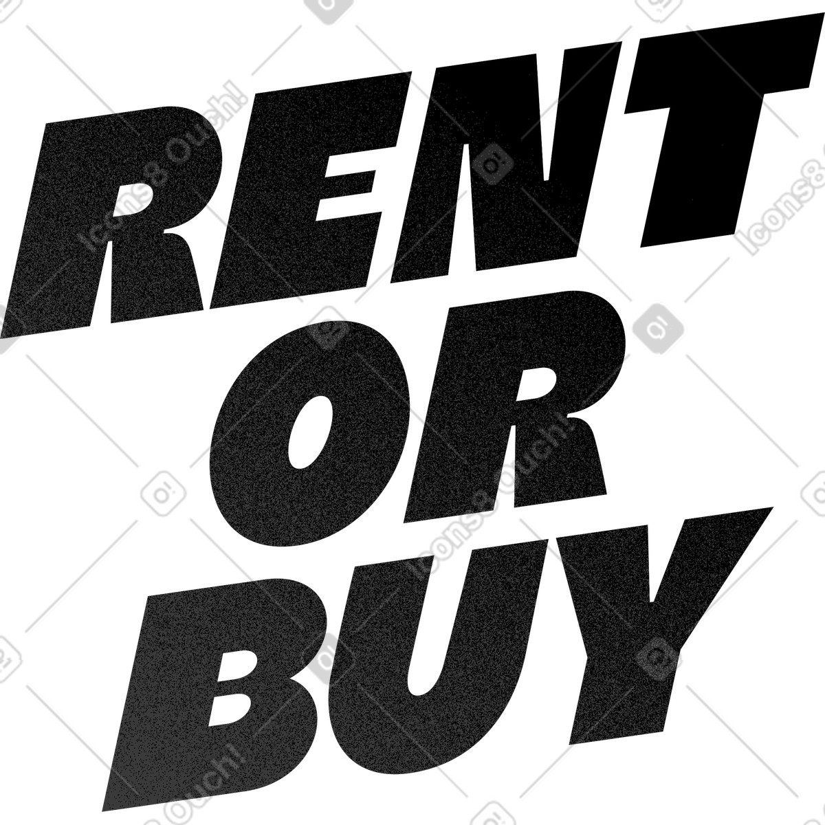 Lettering rent or buy text illustrazione in stile Typography scarica in PNG, SVG