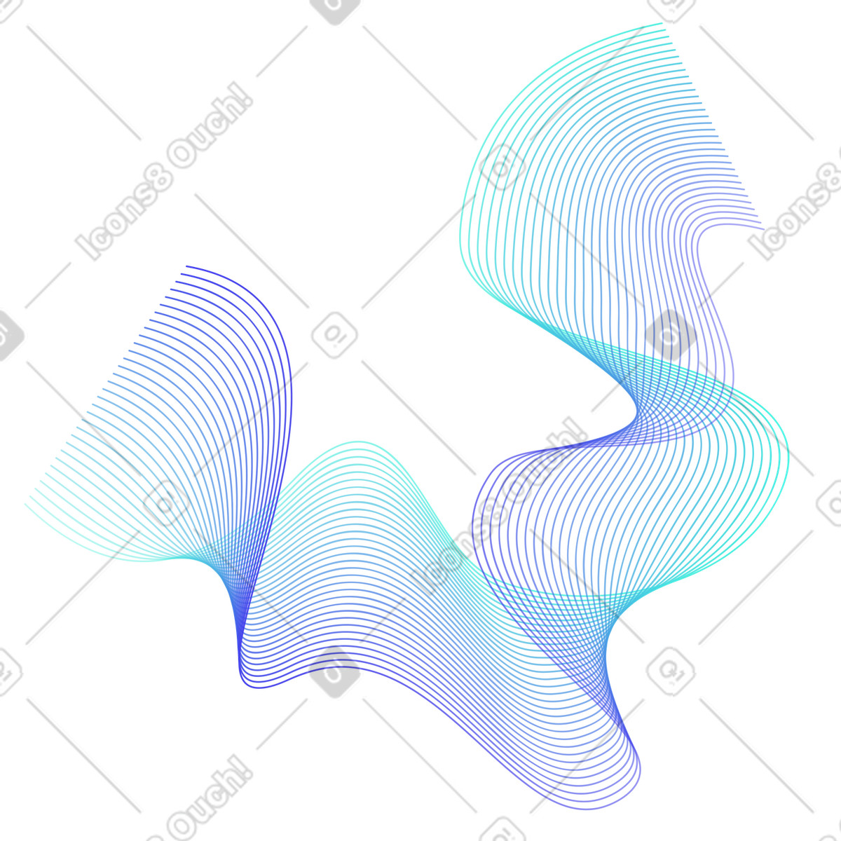 Linear waves illustration in Experimental style download in PNG, SVG