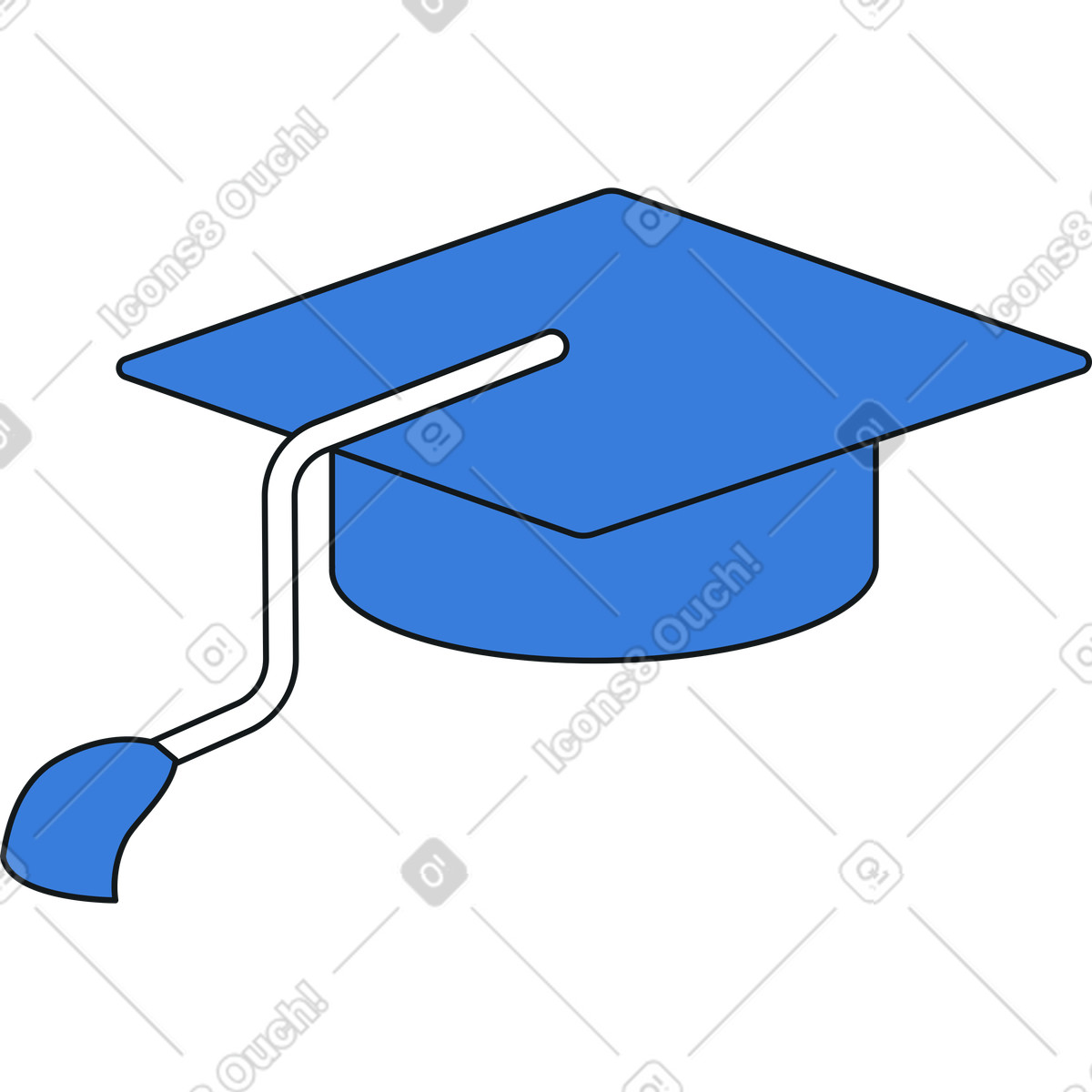 Abschlusskappe-Illustration im Midnight-Stil als Download in PNG, SVG