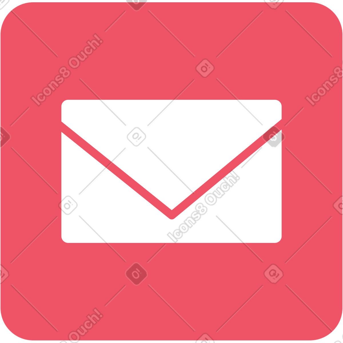 Ilustração de Red square mail icon em no estilo Boba para baixar em PNG, SVG