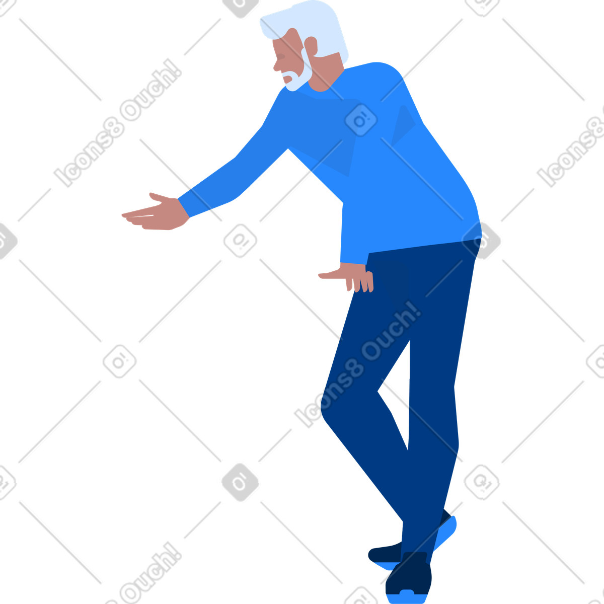 Man leans on table and holds out his hand for handshake illustration in Urban style download in PNG, SVG