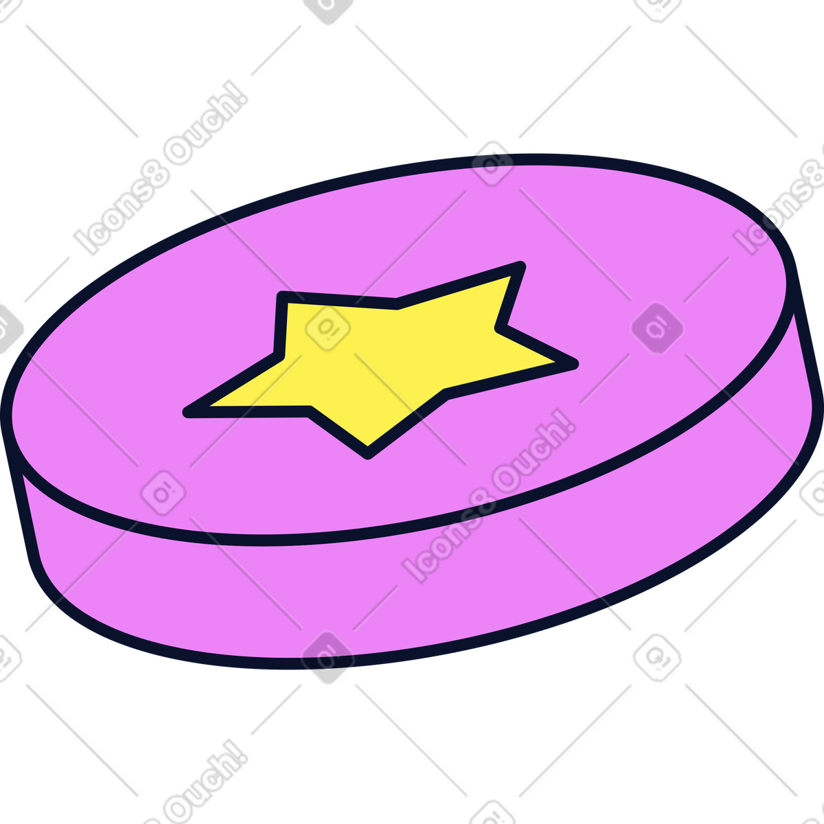 Illustration Disque avec étoile dans le style Flexy à télécharger aux formats PNG, SVG