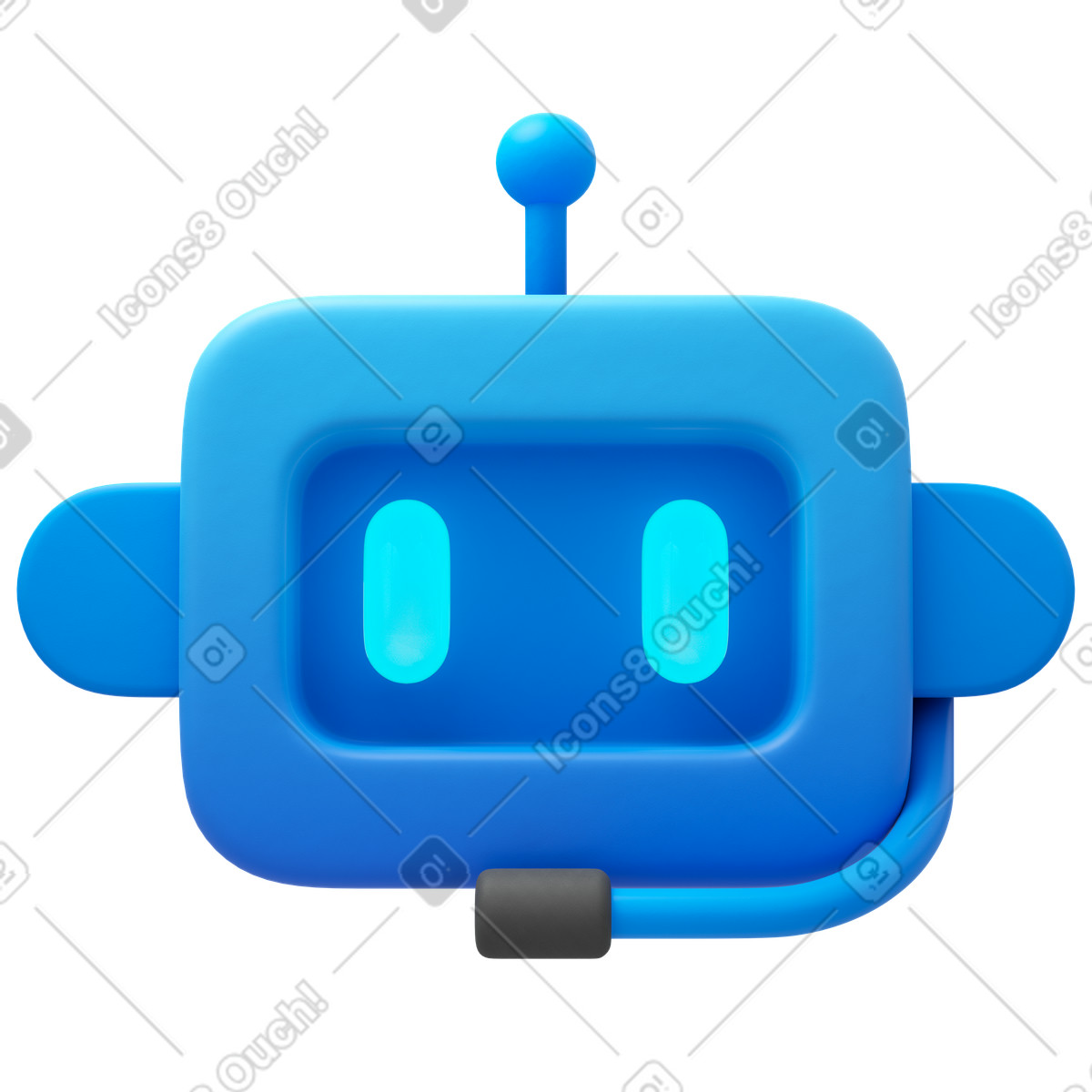 Chatbot illustration in 3D Fluency style download in PNG, SVG