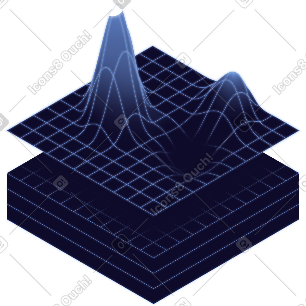 Geschichtete landschaft mit gipfel illustration in PNG, SVG