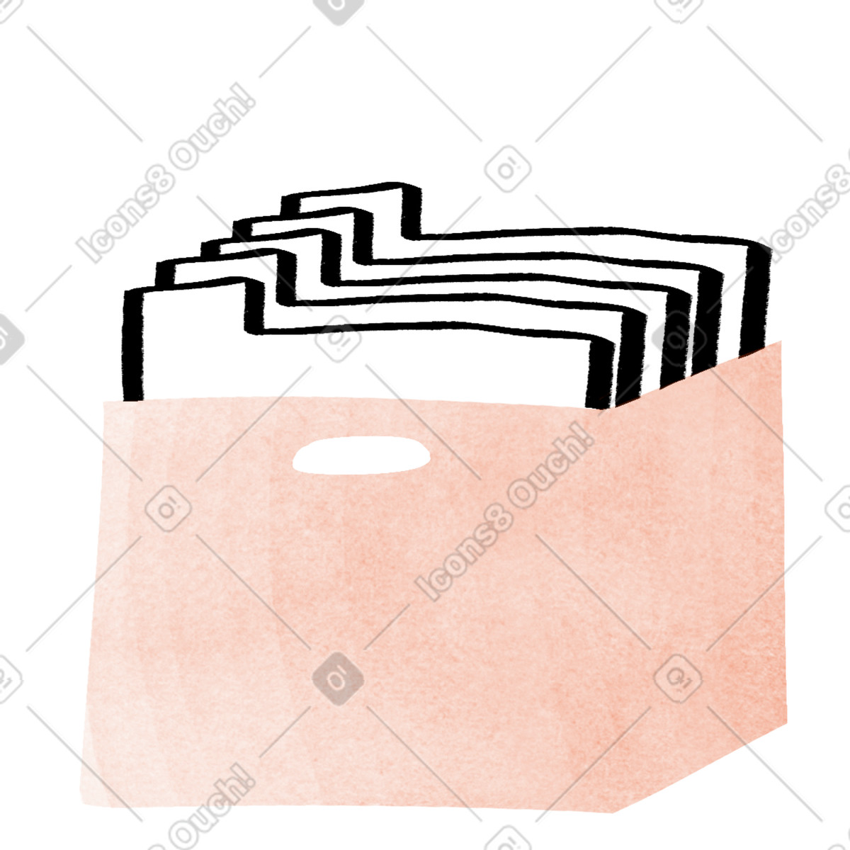 Ilustración Storage box symbolizing document organization archiving and secure file management en estilo Hand-drawn animation a descargar en PNG y SVG
