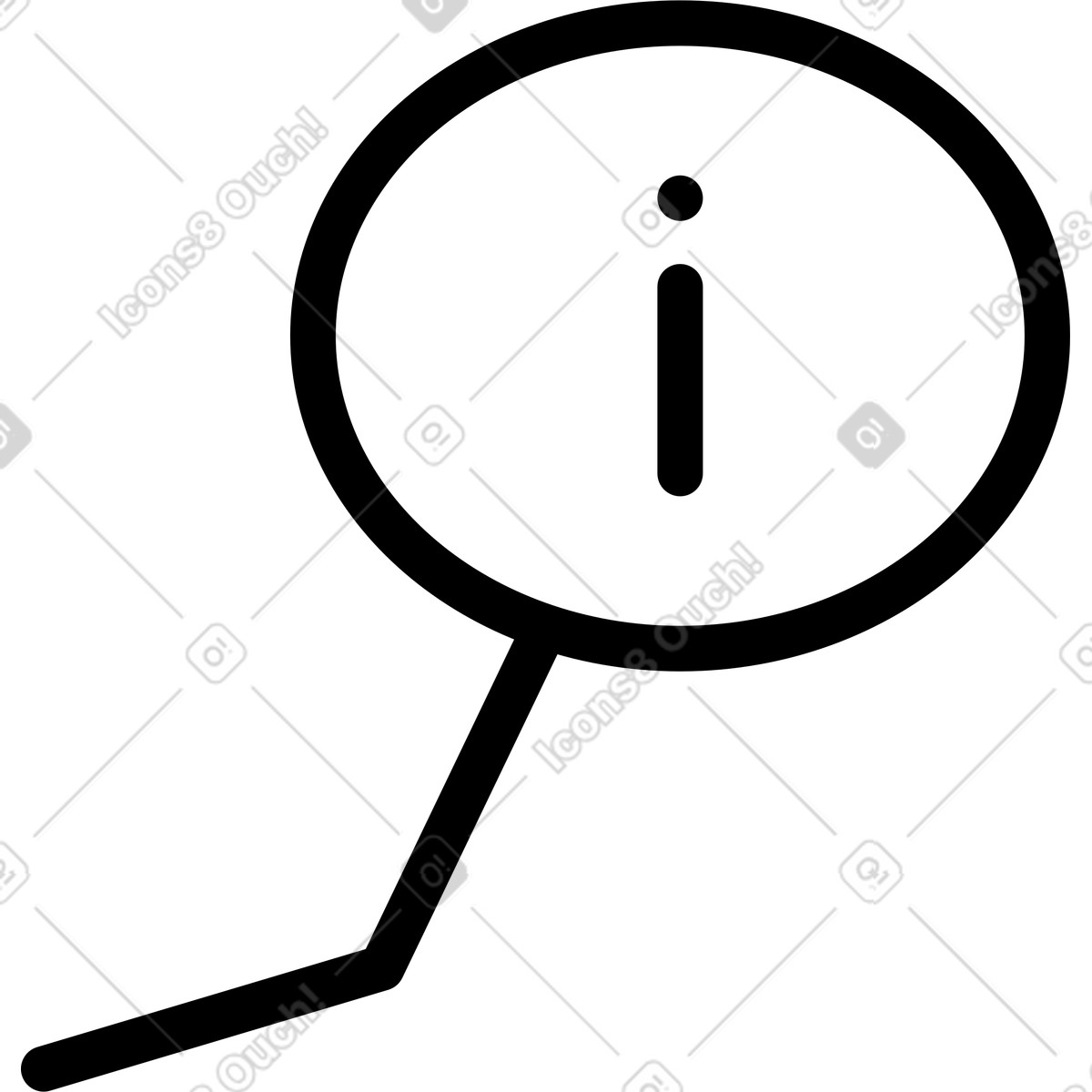 Notion Line Art 스타일의 Information magnifying glass search symbol with circular speech bubble 일러스트레이션 PNG, SVG 다운로드
