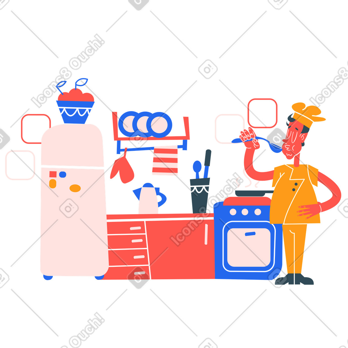 Illustration Configuration de la cuisine dans le style Kingdom à télécharger aux formats PNG, SVG