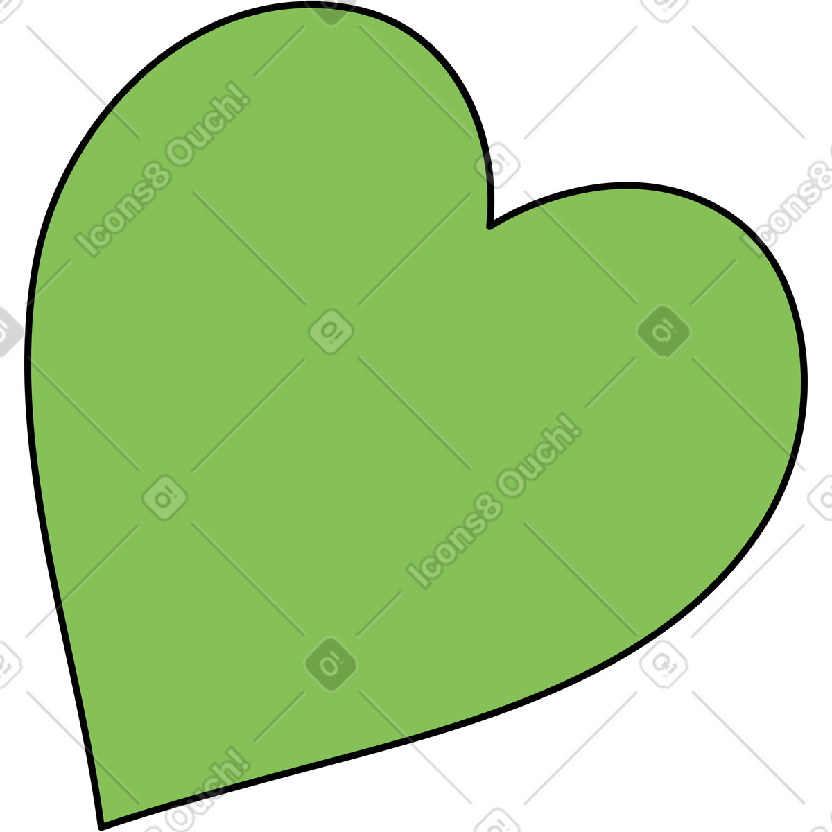 Cuore verde illustrazione in stile Isometric scarica in PNG, SVG