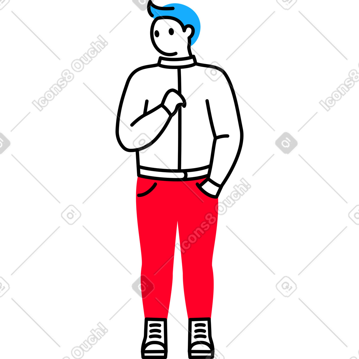 Transistor スタイルの ショートコートの男 のイラストをPNG、SVG形式でダウンロード