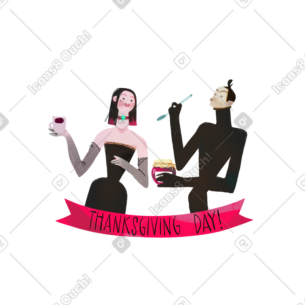 Ilustração de Reunião do dia ação graças em no estilo Fabulous para baixar em PNG, SVG