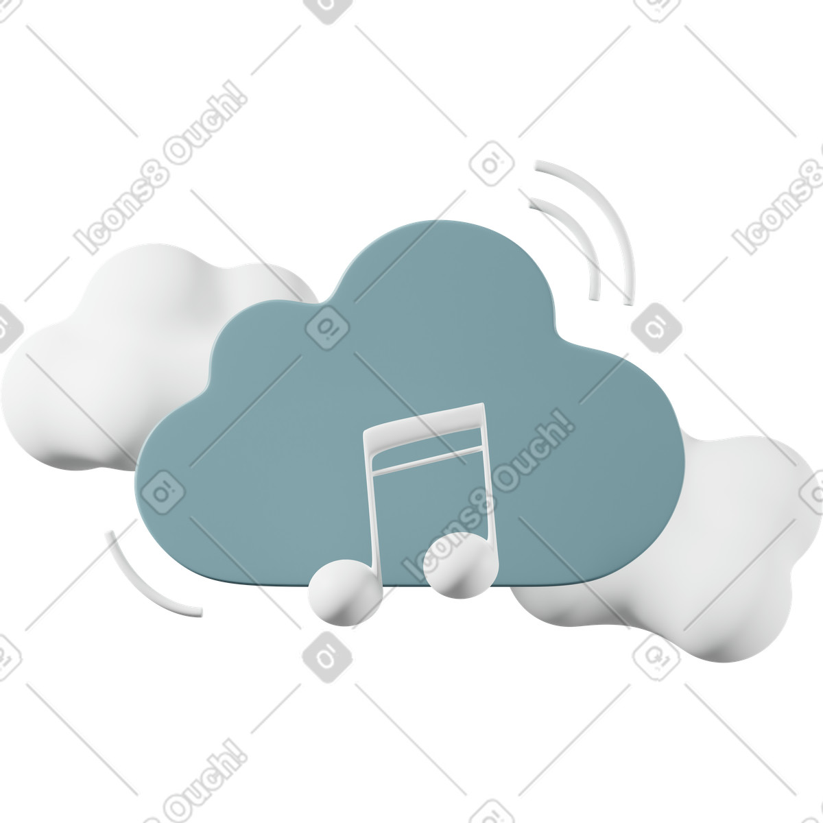 Cloud music illustration in 3D Casual life style download in PNG, SVG