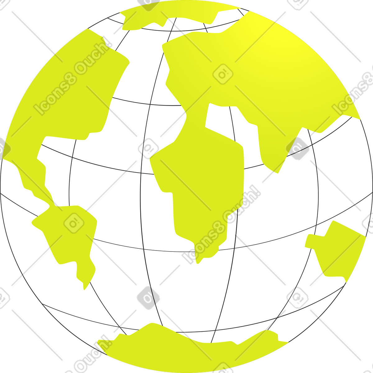 Planet grün-Illustration im Like-Stil als Download in PNG, SVG
