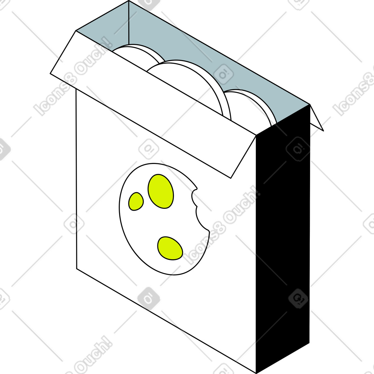 Cookie box illustration in Isometric style download in PNG, SVG