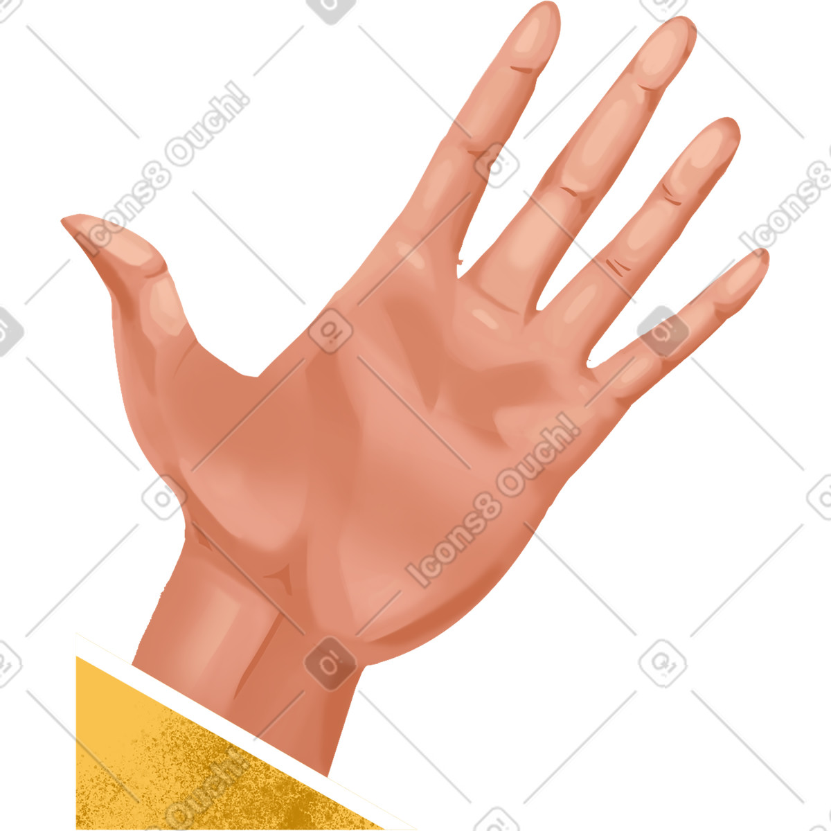 Right open hand illustration in Flare style download in PNG, SVG