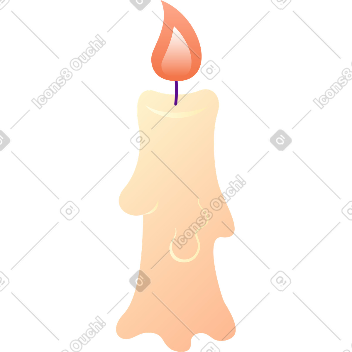 Candle illustration in Lettering style download in PNG, SVG