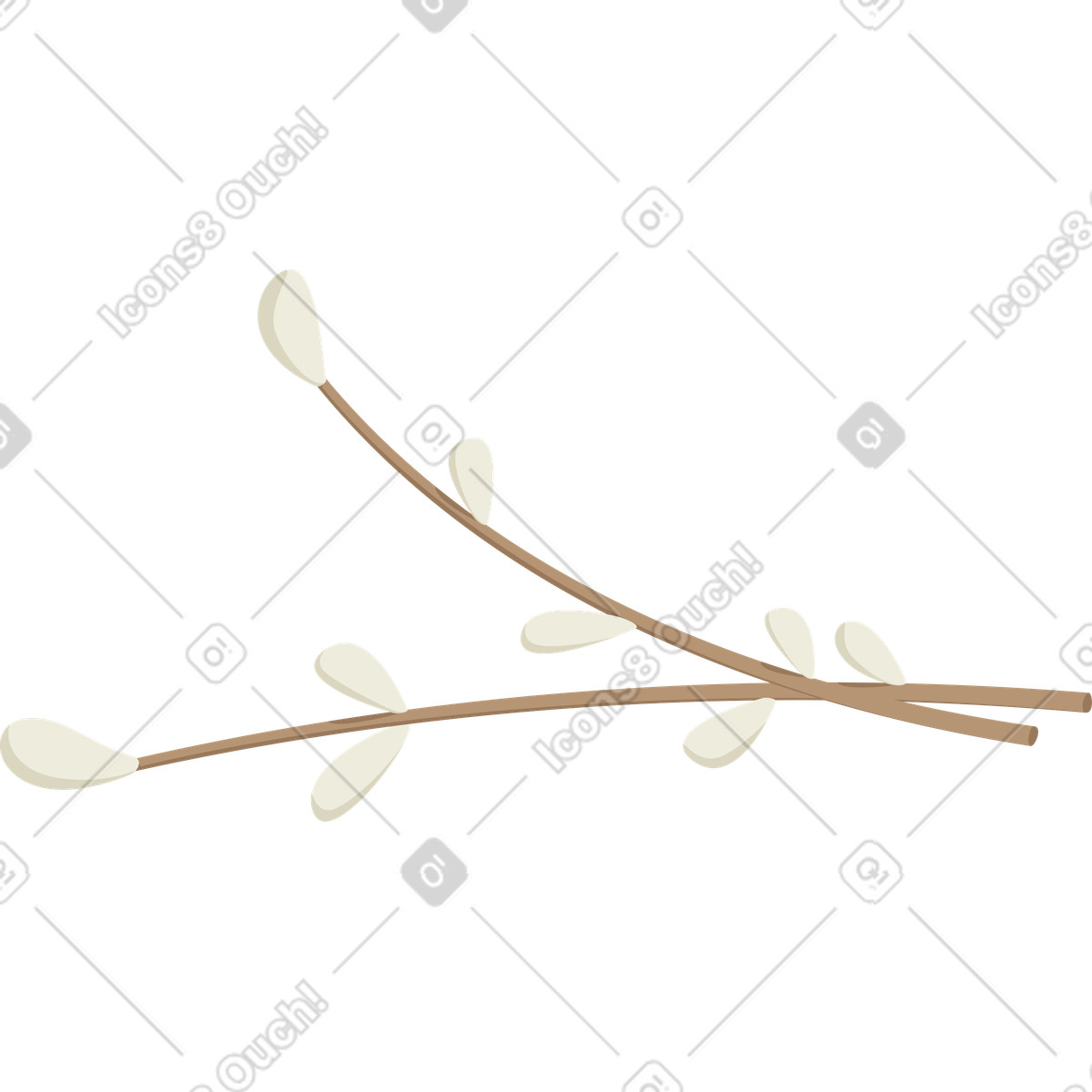 Ilustración Ramita de sauce en estilo Social a descargar en PNG y SVG