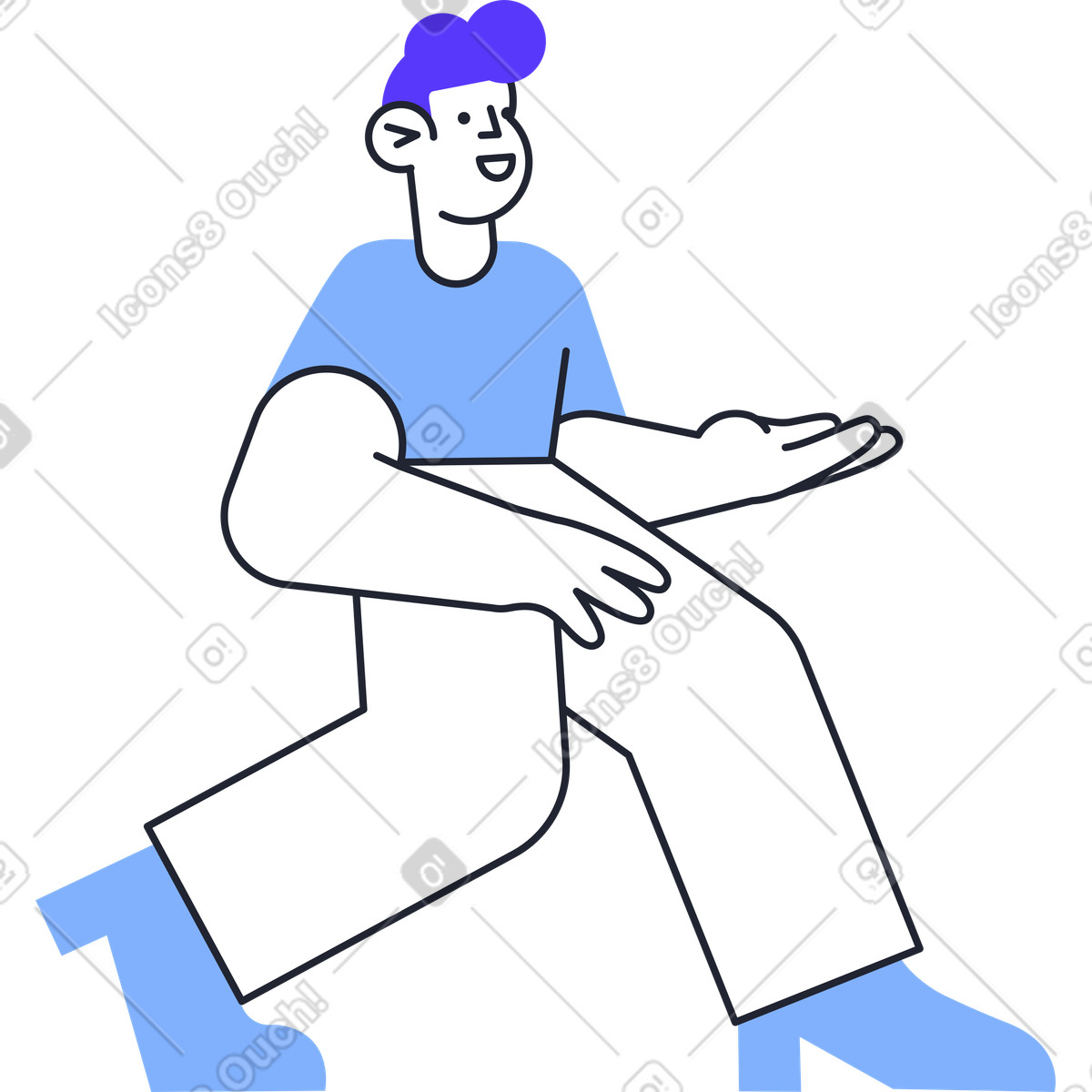 Pablita スタイルの おとこ のイラストをPNG、SVG形式でダウンロード
