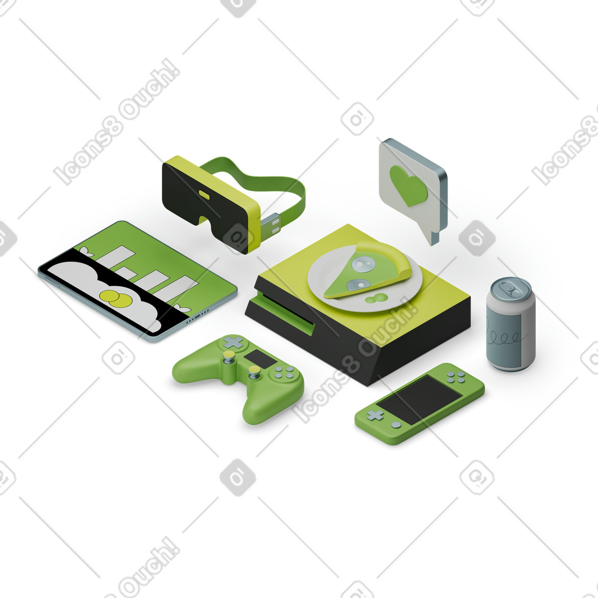 Ilustração de Consoles de videogame e acessórios em PNG e SVG