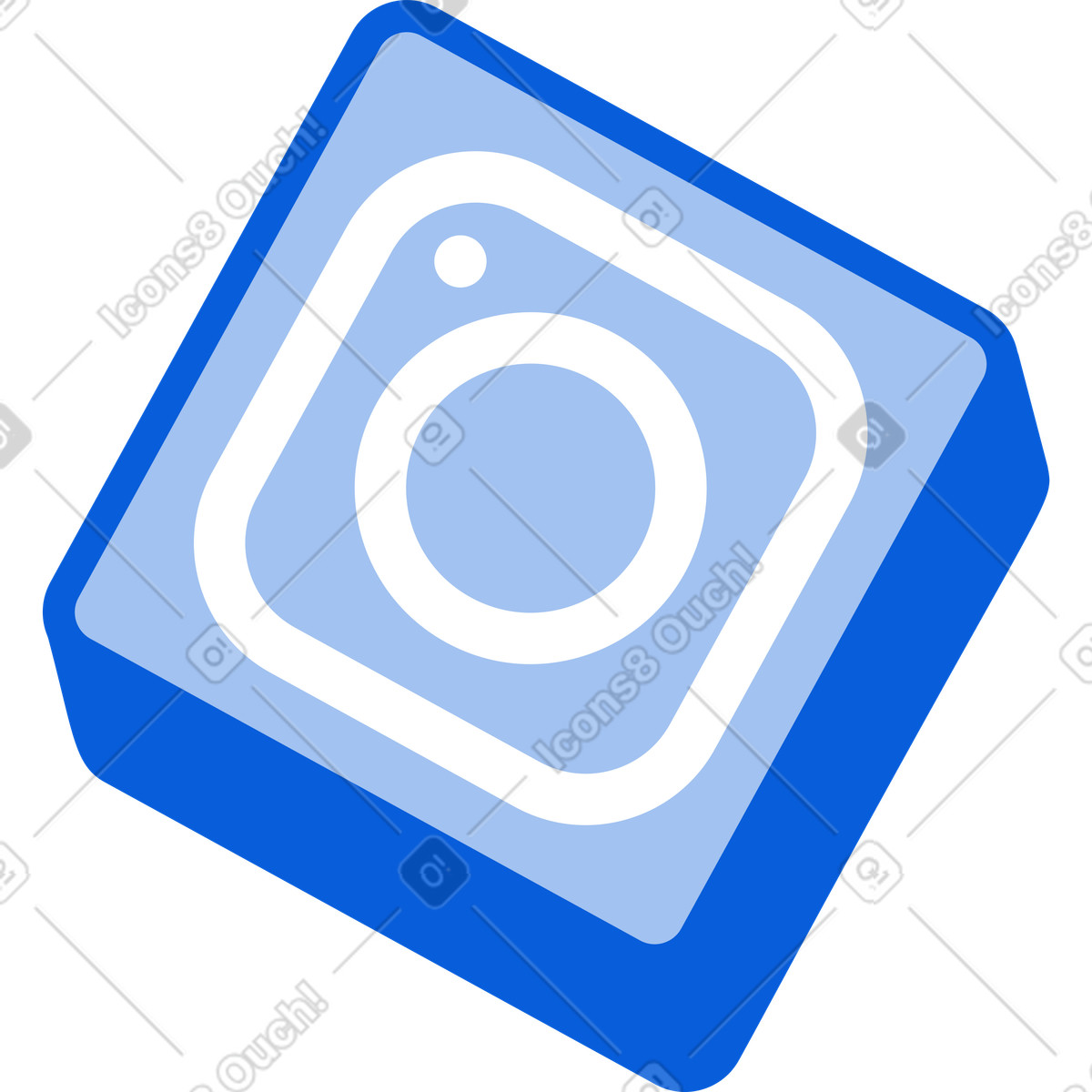 Ilustración Icono de instagram en estilo Handy Line a descargar en PNG y SVG