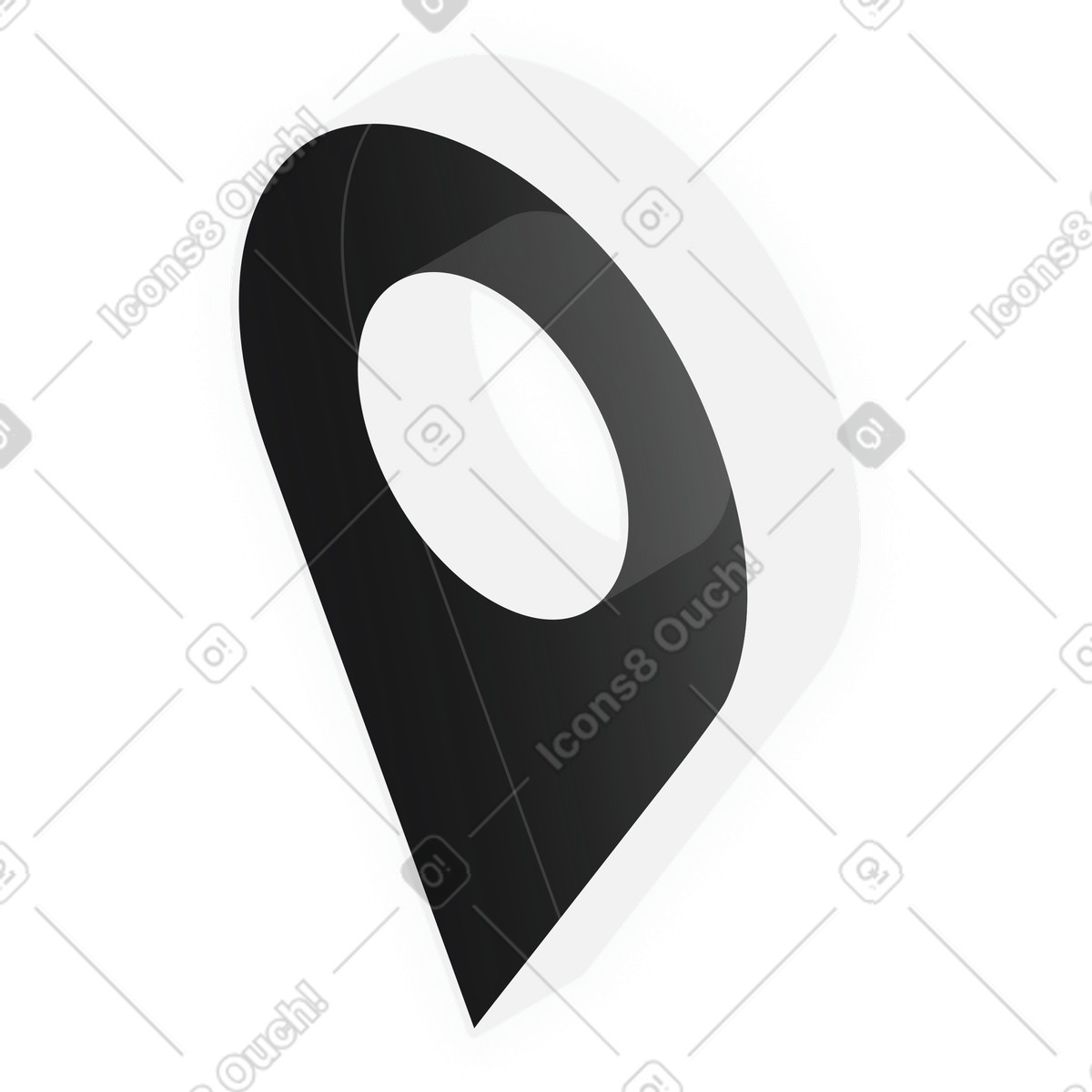 Navigation pin illustration in Inverse style download in PNG, SVG