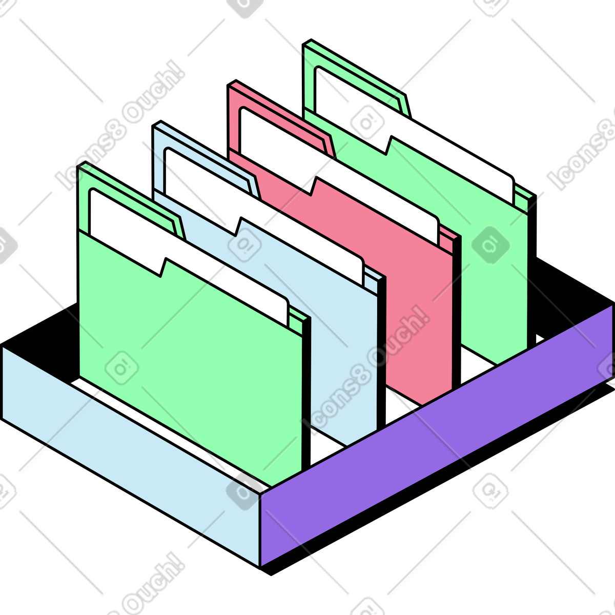 Ilustração de Caixa com pastas em no estilo Project para baixar em PNG, SVG