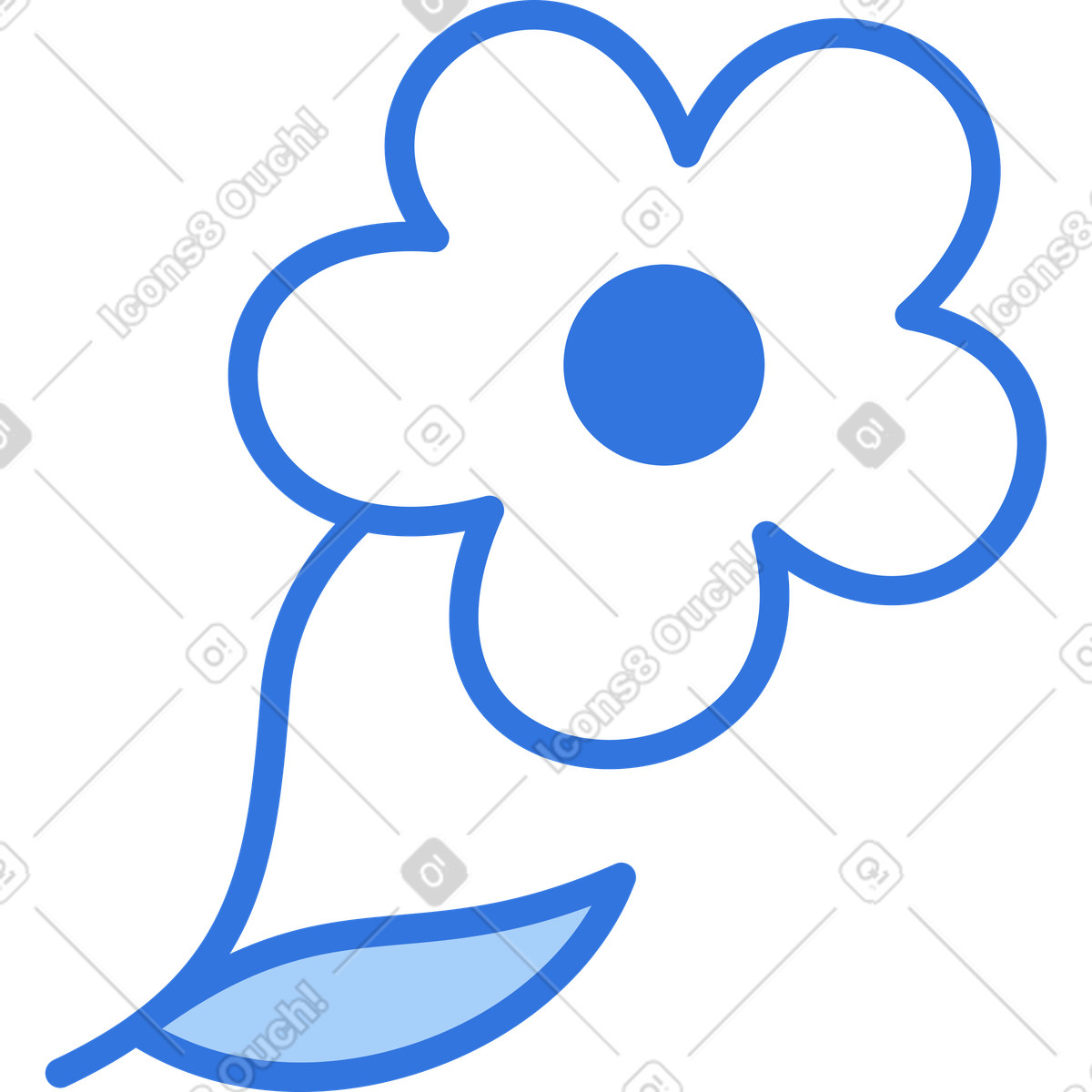 Blume-Illustration im Sky-Stil als Download in PNG, SVG