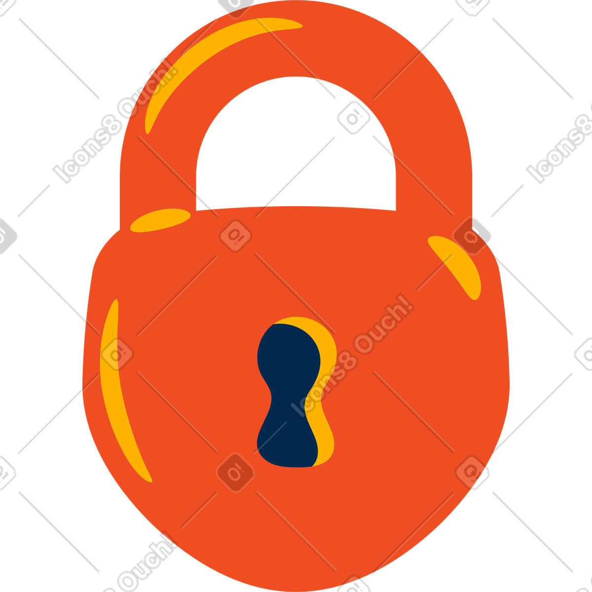 Lock illustration in Flame style download in PNG, SVG