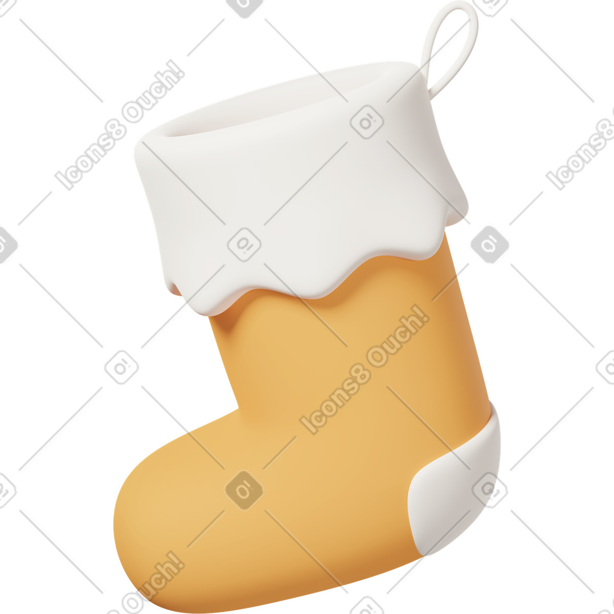 Ilustração de Yellow Christmas stocking em no estilo 3D Casual life para baixar em PNG, SVG