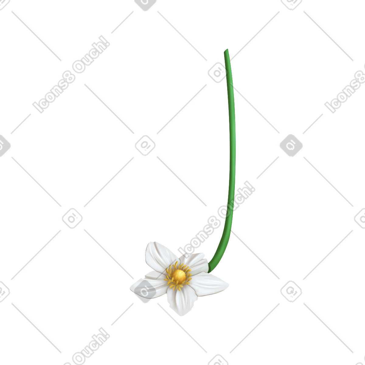 Ilustração de Flor anêmona snowdrop cabeça para baixo em no estilo Props baixar em PNG, SVG