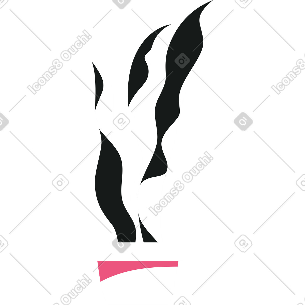 Coda di luccio fiore in una pentola illustrazione stile Lounge scarica PNG, SVG