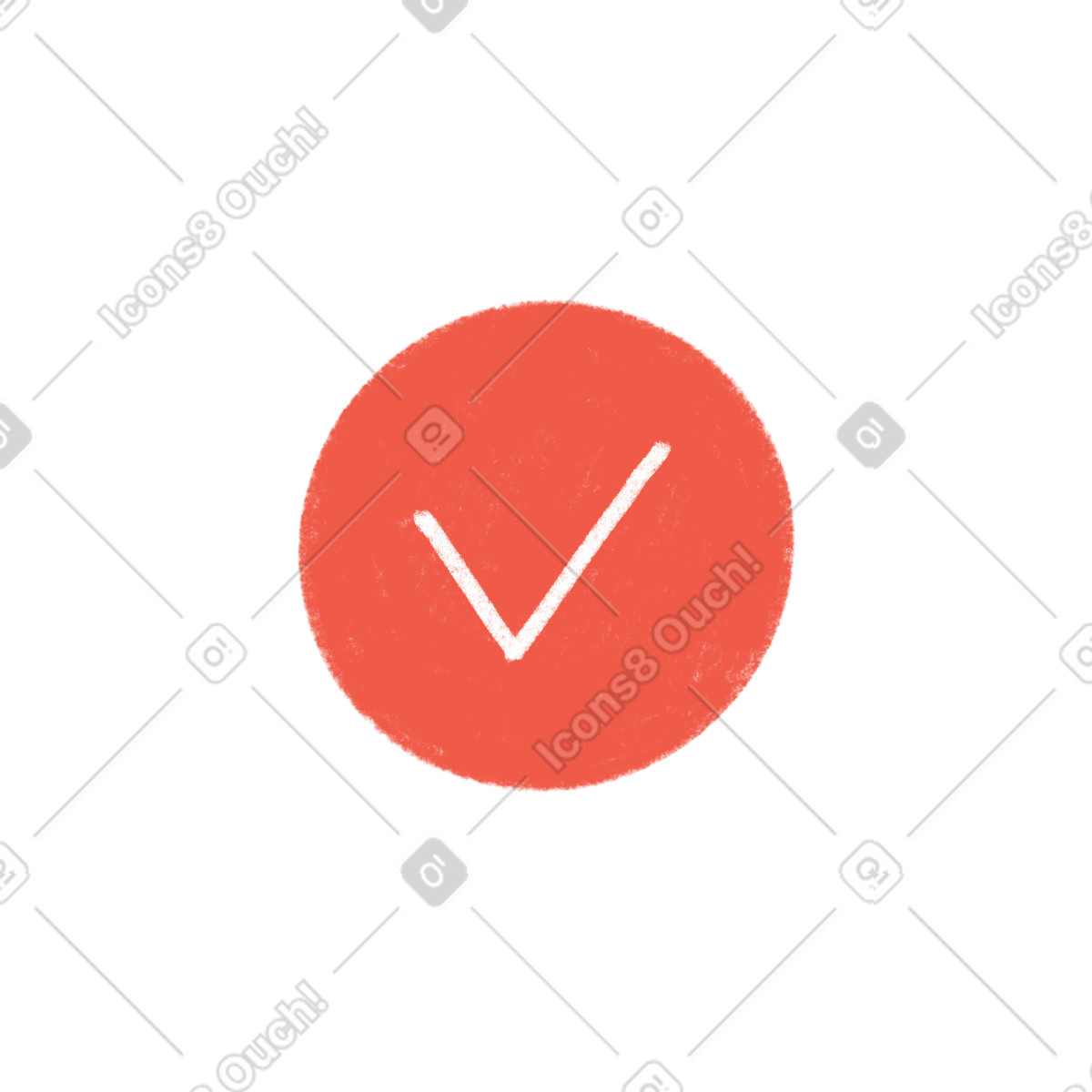 Tutti 스타일의 Check mark in red circle 일러스트레이션 PNG, SVG 다운로드