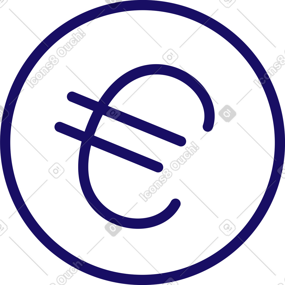 Moneta euro illustrazione in stile Bendy scarica in PNG, SVG