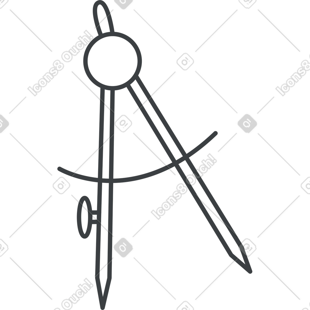 School compass illustration in Kiddo style download in PNG, SVG