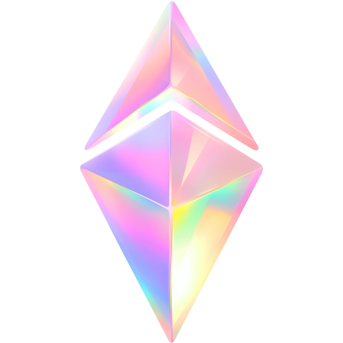 Holographic ethereum crypto icon illustration in PNG, SVG