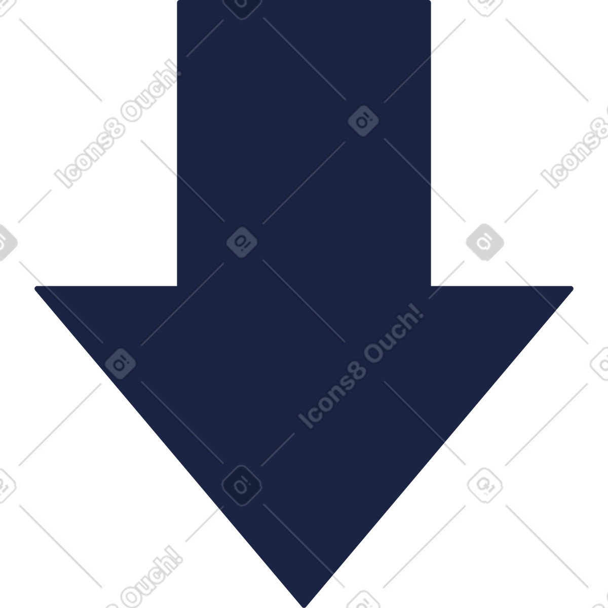 Dunkelblauer pfeil nach unten-Illustration im Urban Line-Stil als Download in PNG, SVG