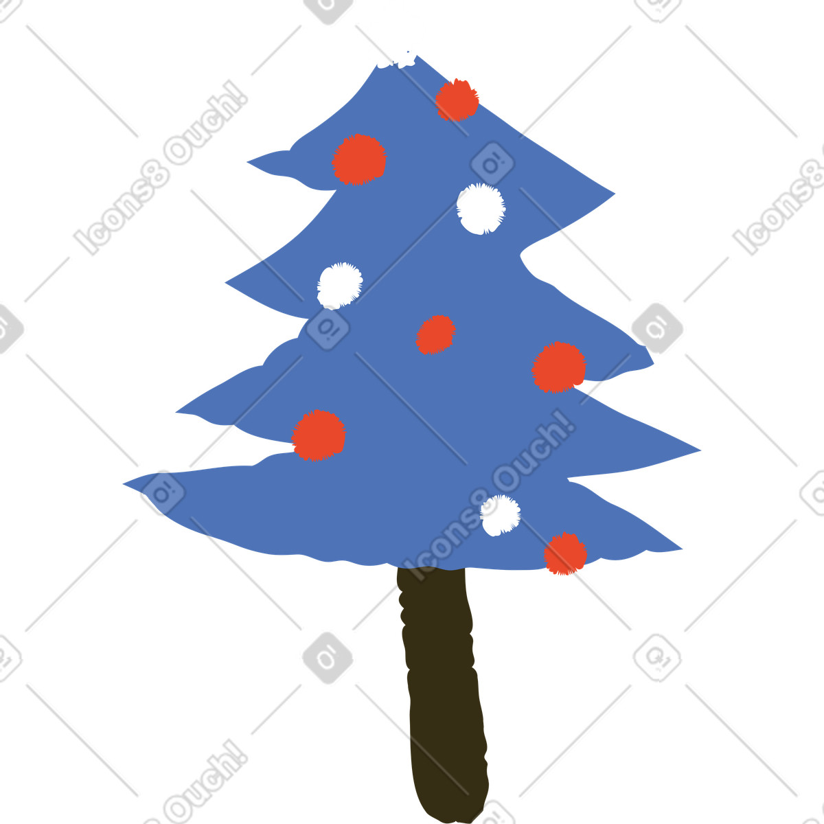 Weihnachtsbaum-Illustration im Bermuda-Stil als Download in PNG, SVG