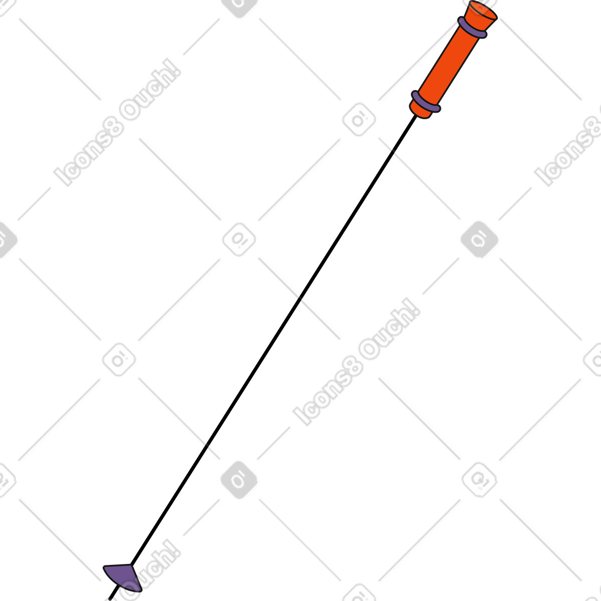 Bastone da nordic walking illustrazione in stile Bloom scarica in PNG, SVG