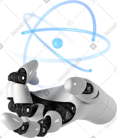 robot hand with atom