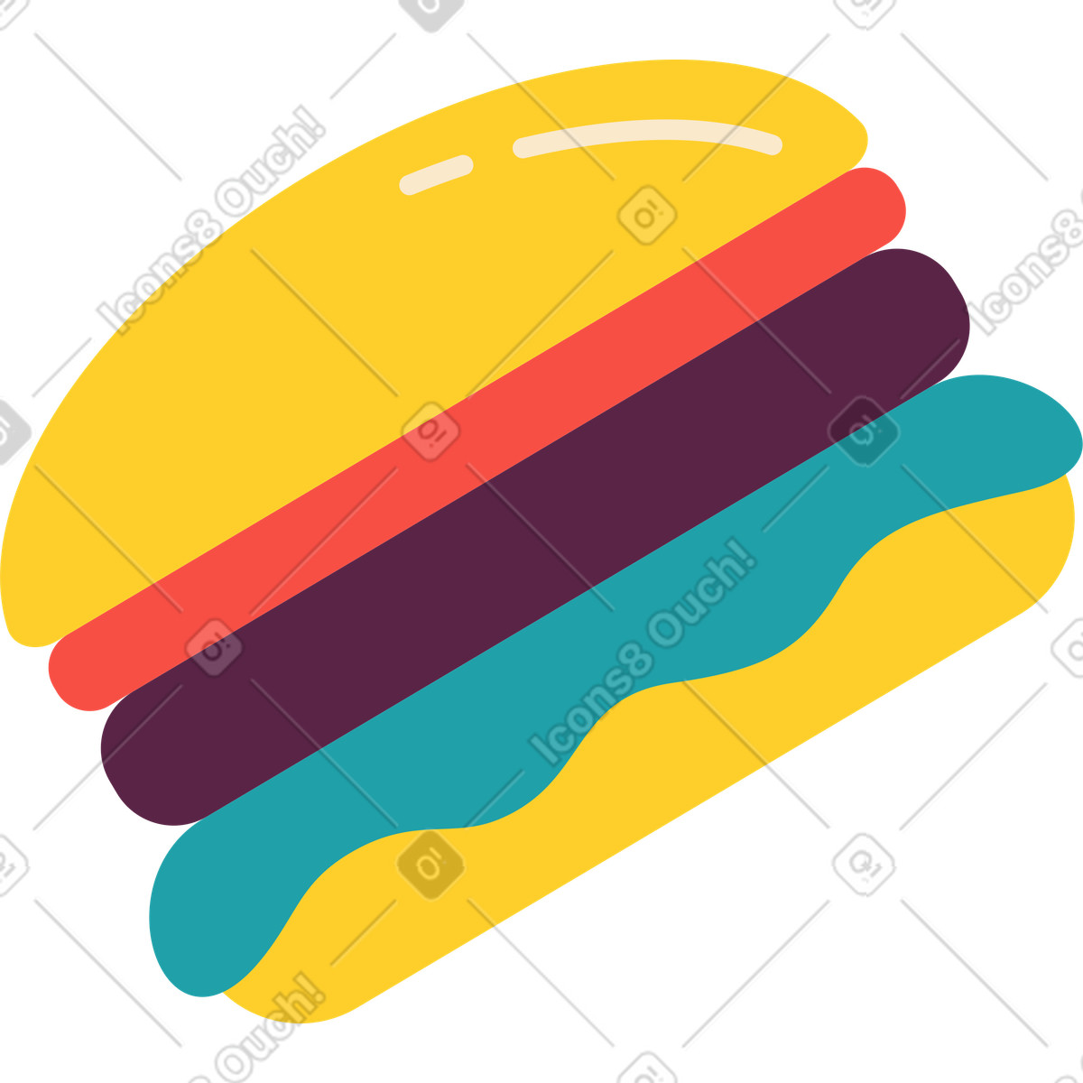 Burger illustration in Sammy style download in PNG, SVG