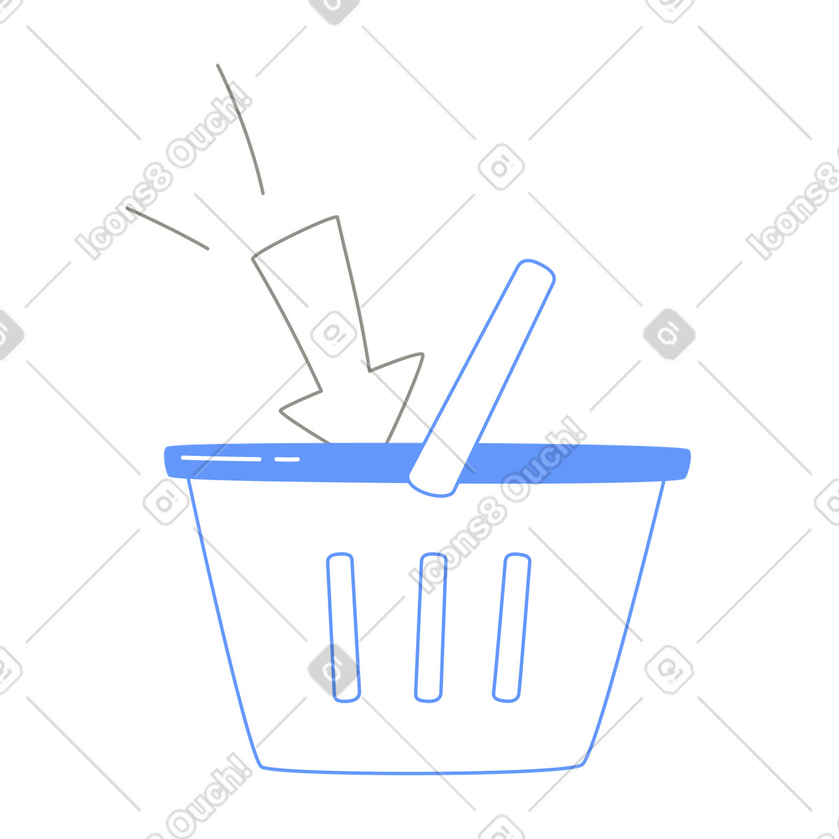 Ilustração de Seta apontando para o carrinho compras, ação "adicionar ao carrinho" em no estilo Plain baixar em PNG, SVG