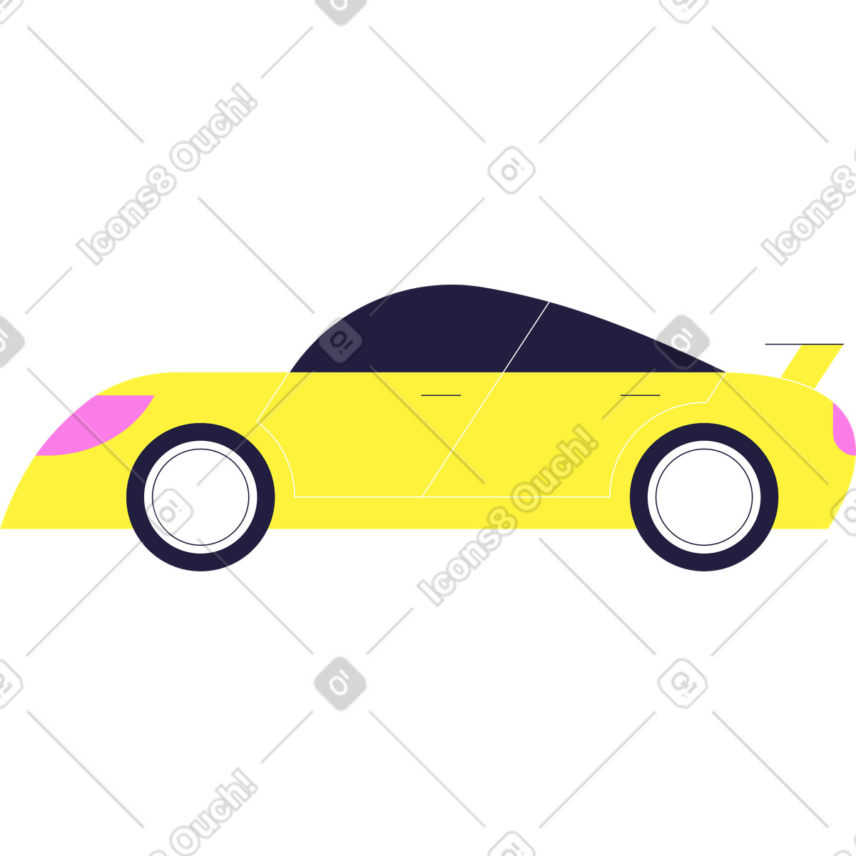 Racing car illustration in Mellow style download in PNG, SVG