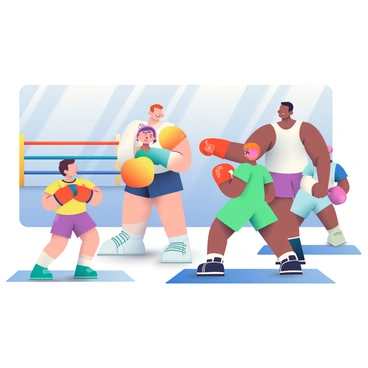 Children learning basic boxing techniques from an instructor