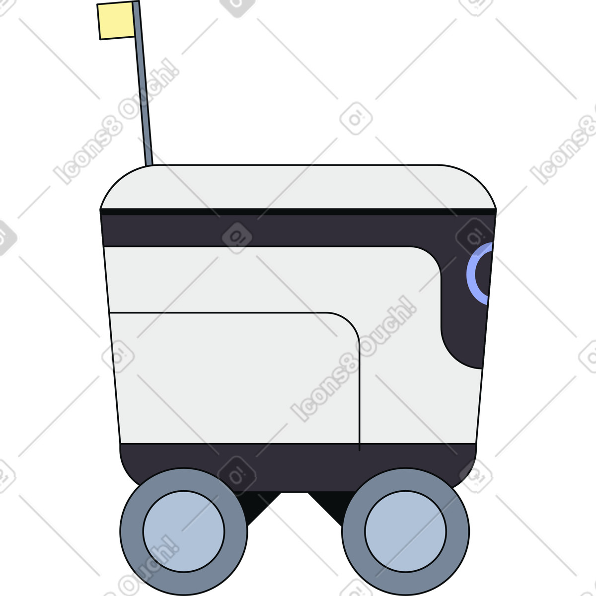 Ilustración Robot de entrega en estilo Teko a descargar en PNG y SVG