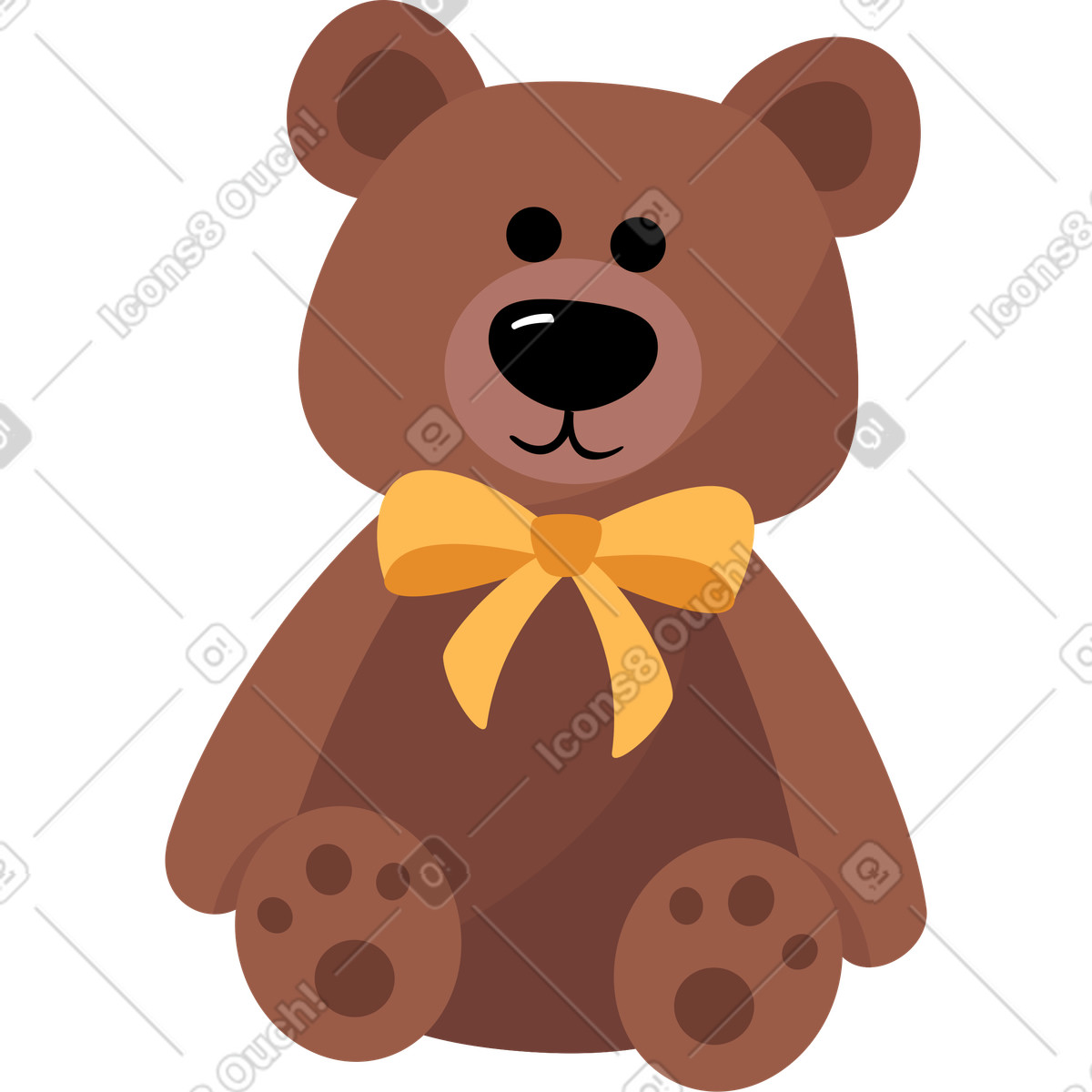 Teddy bear illustration in Lagom style download in PNG, SVG