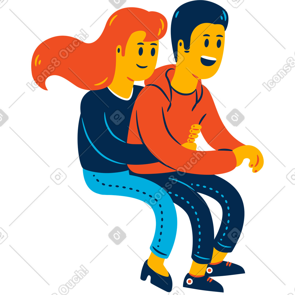 Illustration Girl with boy dans le style Flame à télécharger aux formats PNG, SVG